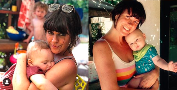 O'Porter with her children, enjoying her free time.